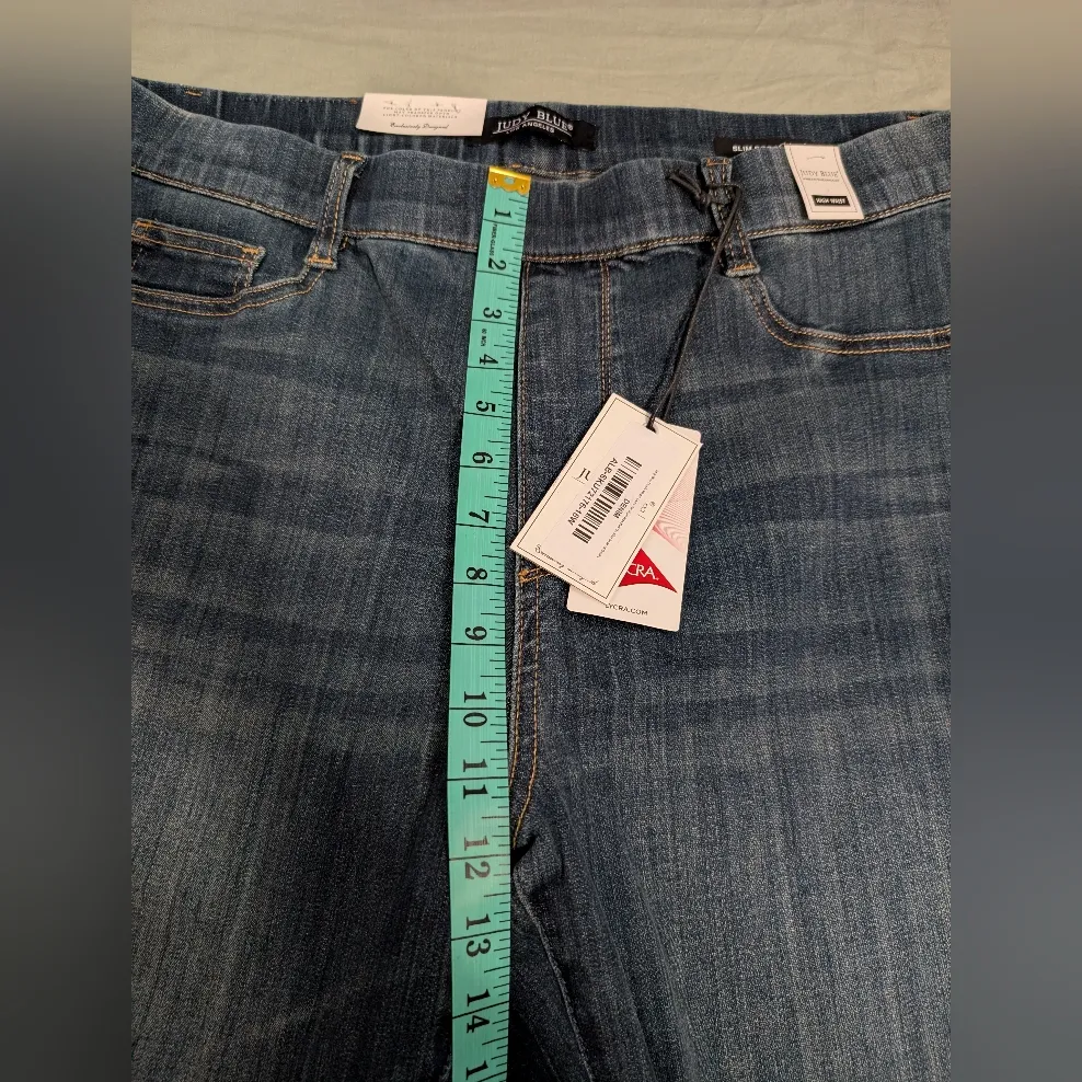NWT Judy Blue Pull On High Waist Slim Bootcut Women's 16W Medium Wash - Image 7