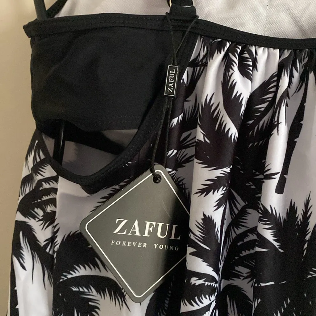 ZAFUL 2pc Tankini Swimsuit High Waisted Tummy Control Bathing Suit Set medium - Image 5