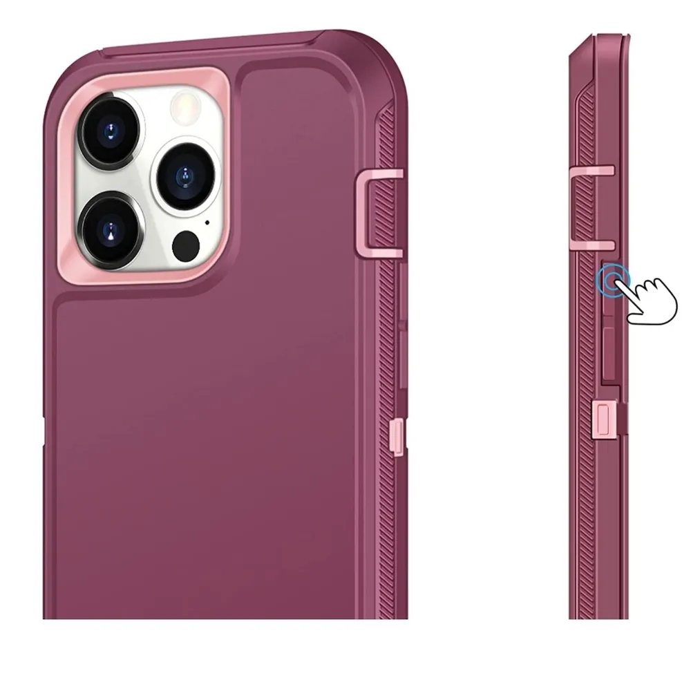 NWT! Iphone 13 Pro Max Wine Red Pink Anti-Scratch 360 Full Body Protective Case - Image 6
