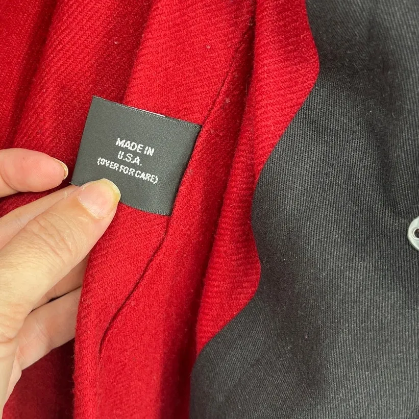 Vtg 90s Jones New York Wool Double Breasted Trench Womens Coat Sz M Preppy USA - Image 8