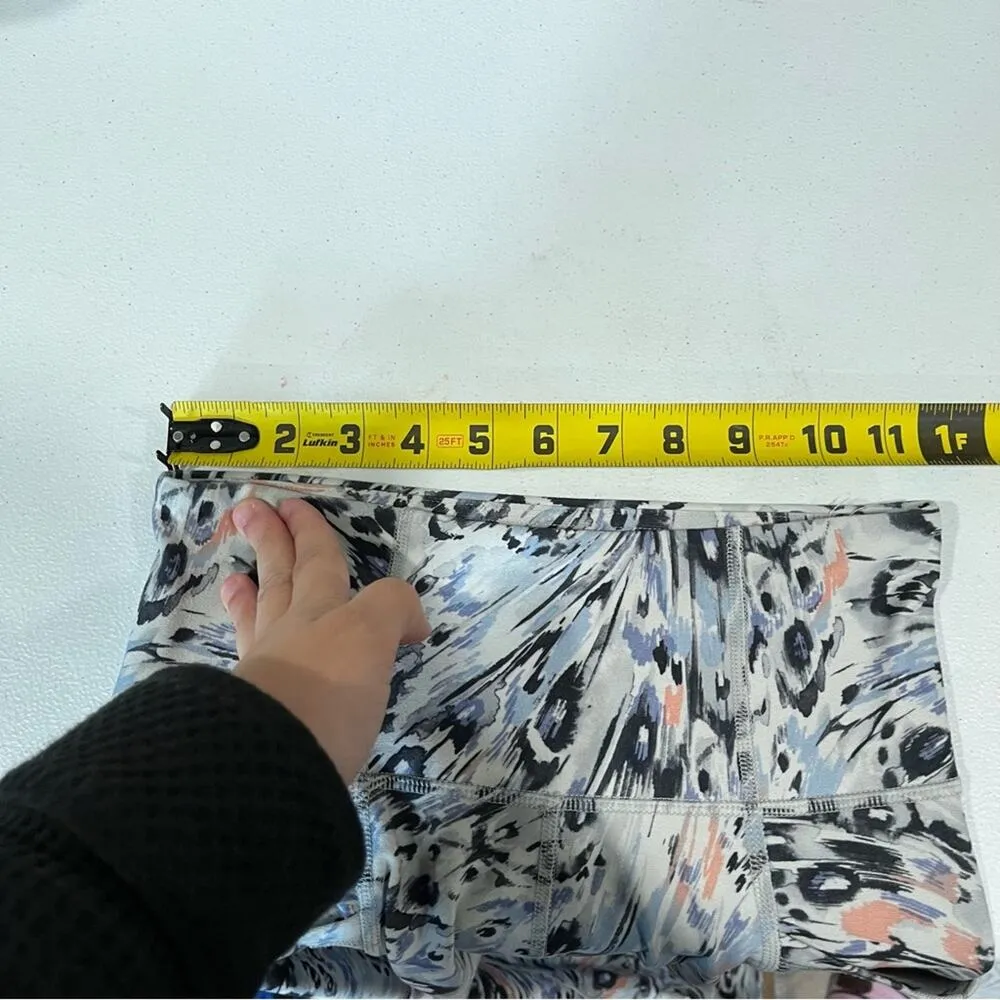 Freely Academy High Rise Patterned Crop Leggings Womens Small Blue - Image 7