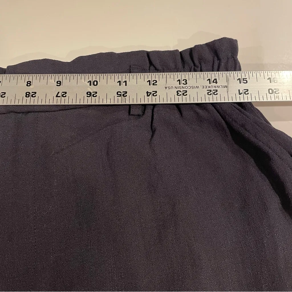 Halara High Waist Wide Leg Pants NWT Cropped Cuff Hem Black Women L Pockets Work - Image 8