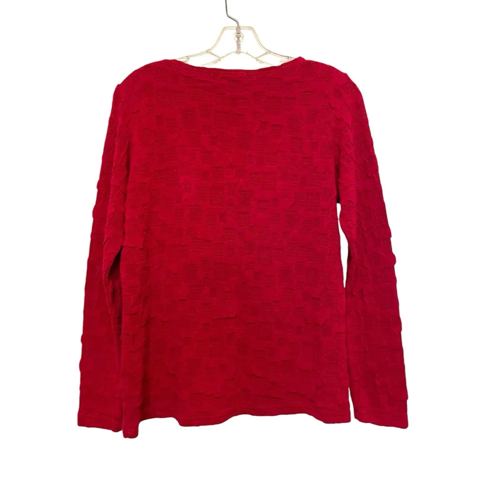 Cut Loose‎ Long Sleeve Textured Knit Top Shirt Women Size Small Red Funky Unique - Image 2