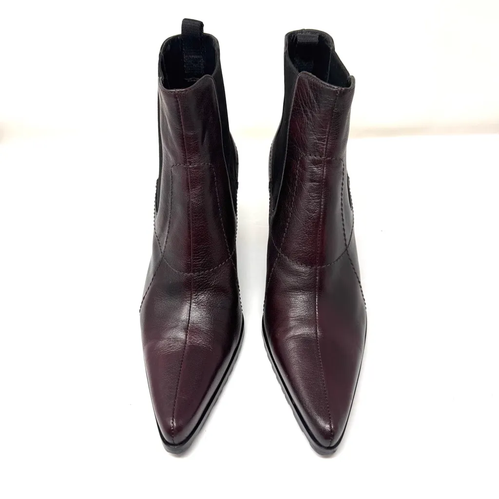 MIU MIU brown leather western style booties, made in Italy, size 39.5, NWOT - Image 4