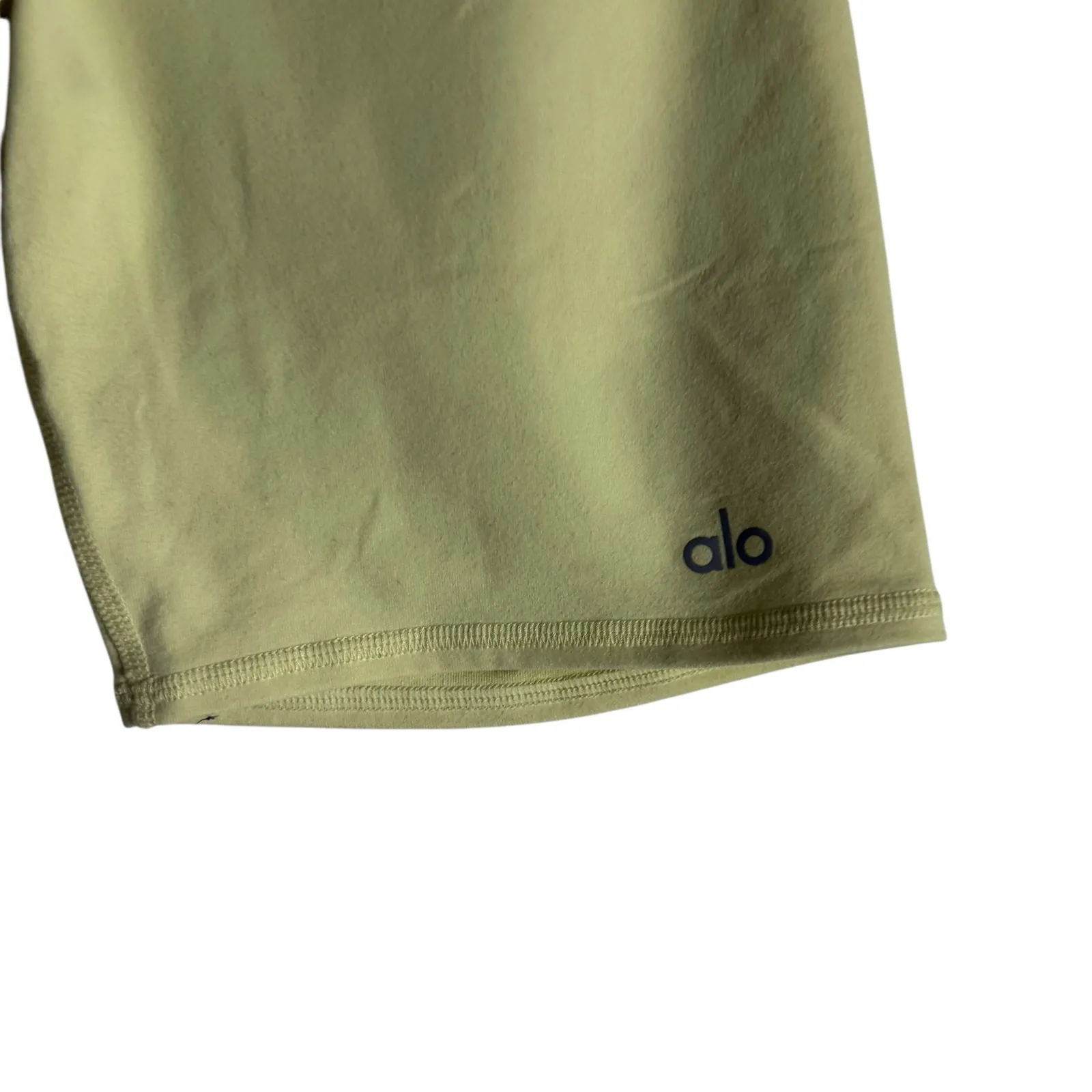 Alo Yoga Airbrush 5” Yellow High Waist Biker Athletic Workout Shorts Small - Image 5