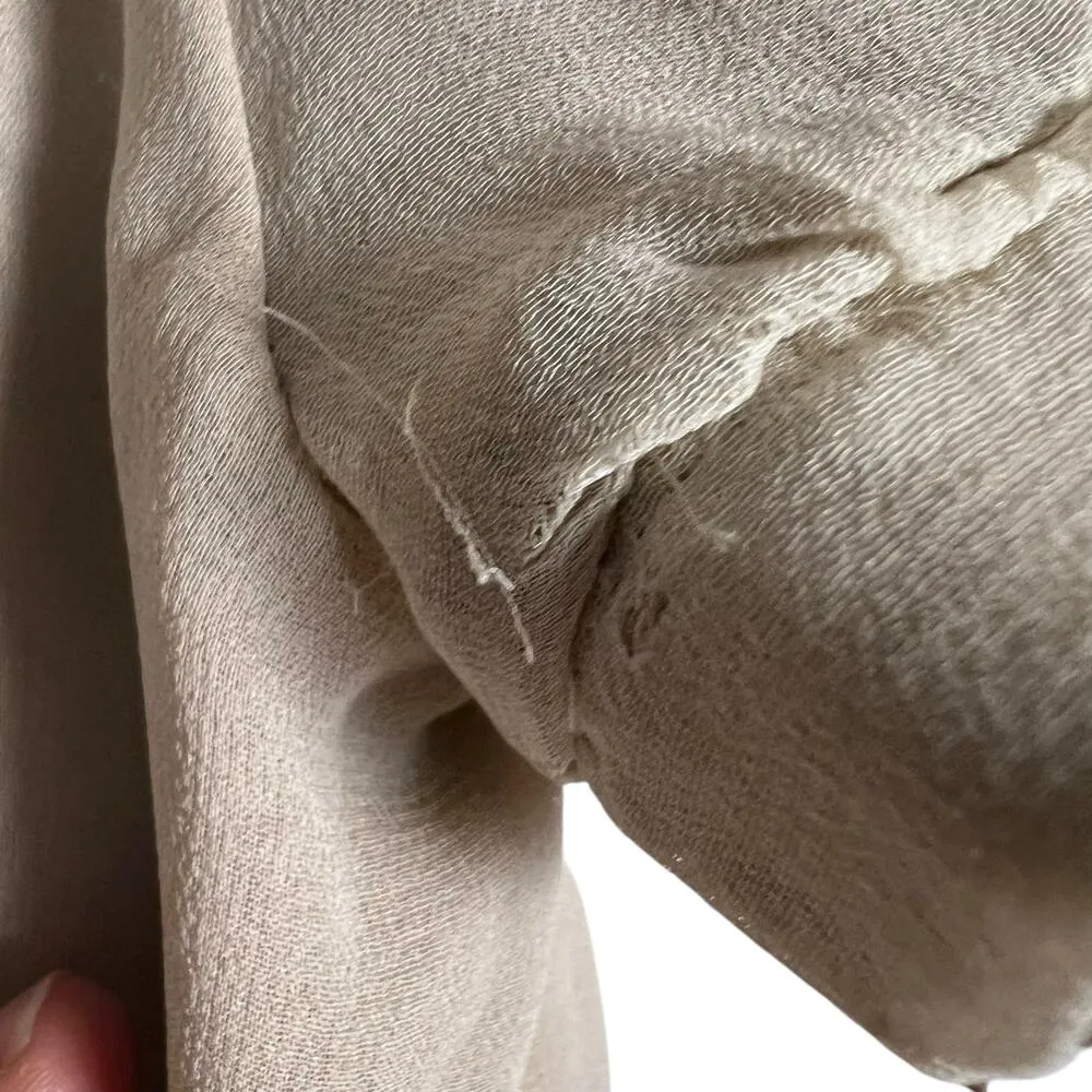 Couture Couture LA Italian Silk Short Sleeve Lace Trim Babydoll Blouse Size S - Image 6