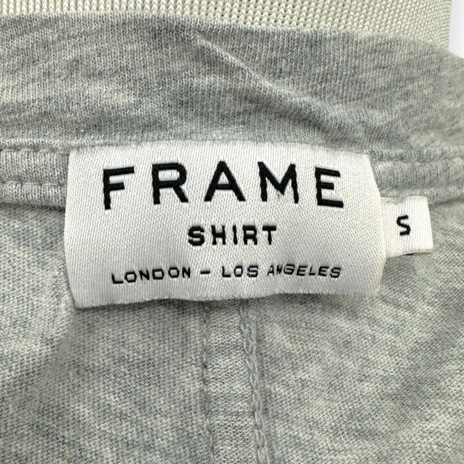 FRAME | S | 100% Supima Cotton Heather Gray V-Neck Short Sleeve Tee T-Shirt - Image 3