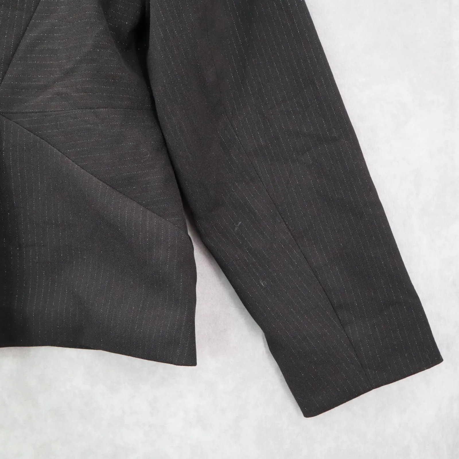 Mark Eisen George Black Blazers Jackets Coats Business Notched‎ Stripes Large 12 - Image 6
