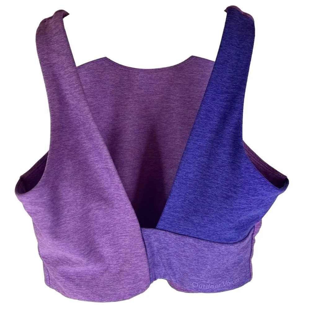Outdoor Voices Womens‎ Purple Pink Colorblock Cropped Tank Sports Bra Size XS - Image 4