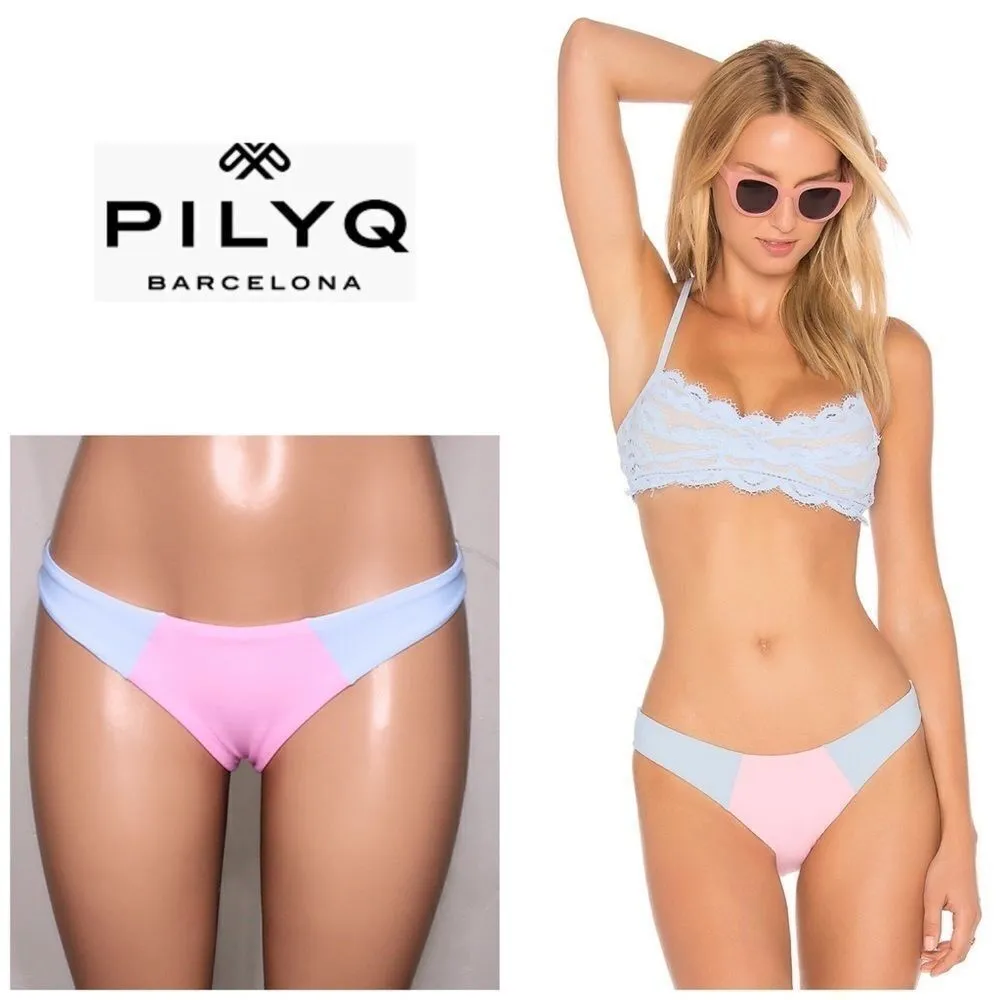 New. PILYQ pink and blue color block full bottoms.  Medium - Image 2