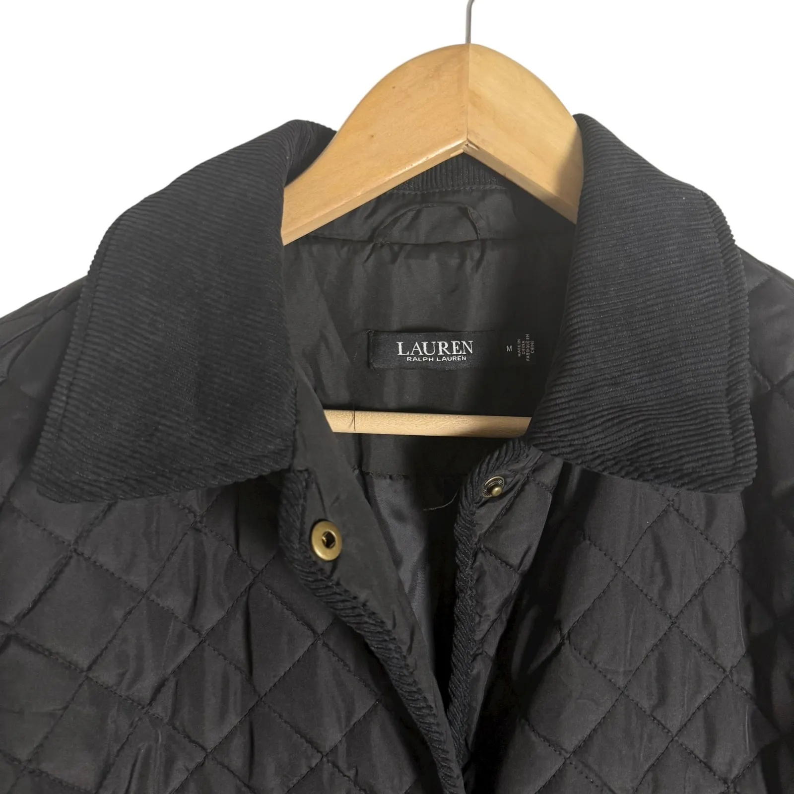 Lauren Ralph Lauren Margot Black Diamond Quilted Collared Winter Jacket Size M Size M - Image 4