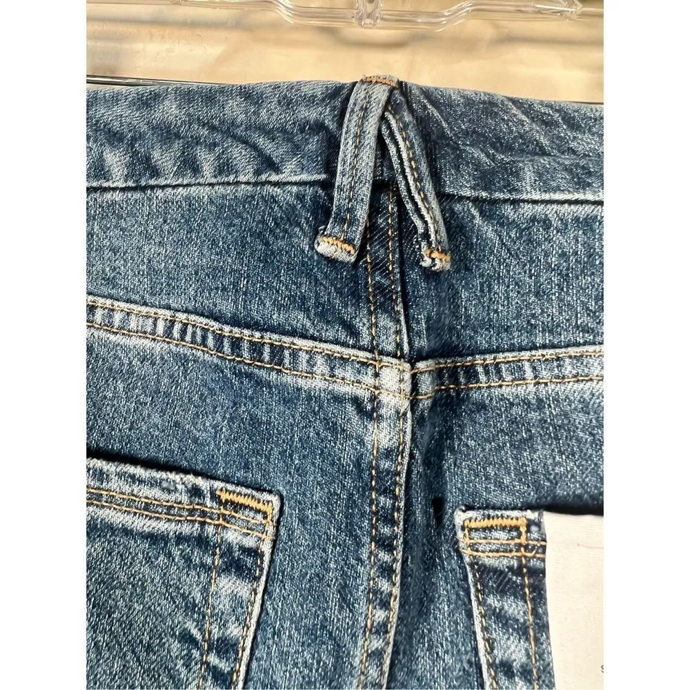 Good American Good Classic Raw Hem High Waist Slim Jeans in Blue940 Size… - Image 7