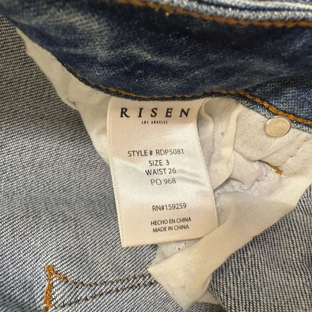 Risen Jeans High Rise Straight Jeans Dark Wash Blue Size undefined - Image 4