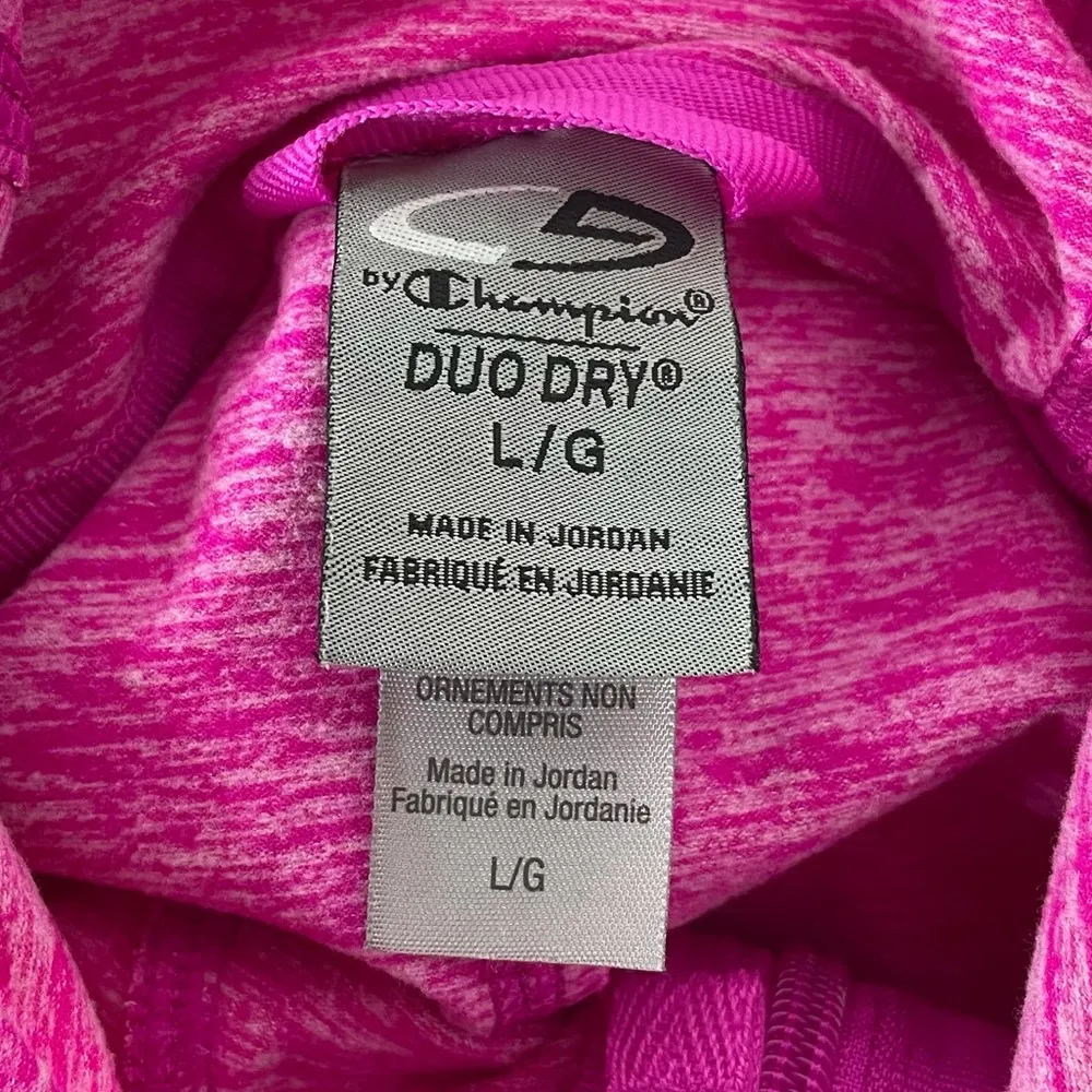 Champion Hooded Zip Up Sweatshirt, Pink, Large - Image 6