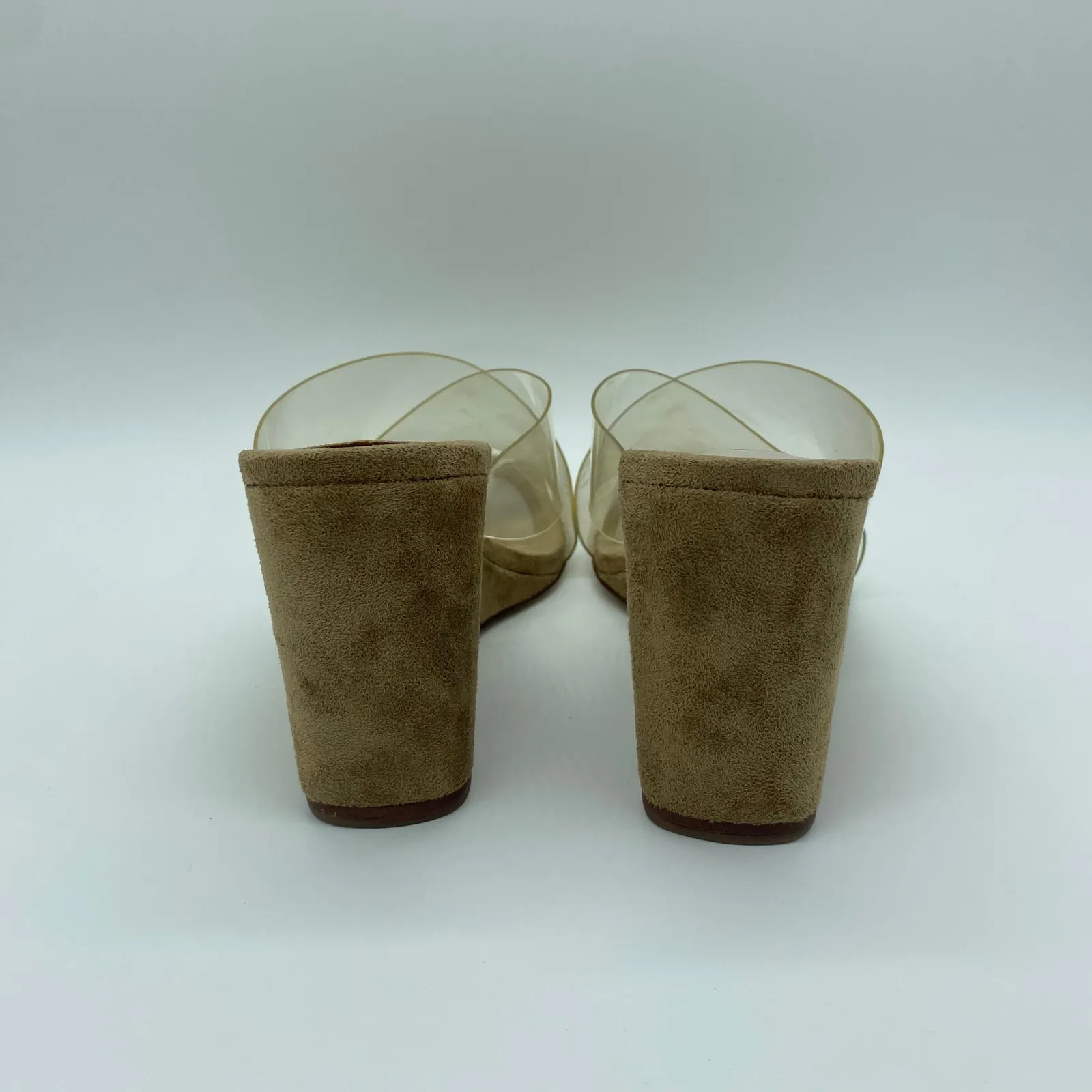 Jeffrey Campbell Mystical Brown Wedge Sandals Clear Strappy Women's size 8 - Image 4