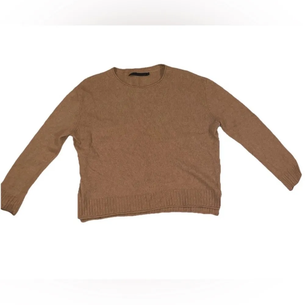 Jenni Kayne Everyday Wool & Cashmere Blend Sweater In Dark Camel XL Luxury Tan - Image 3