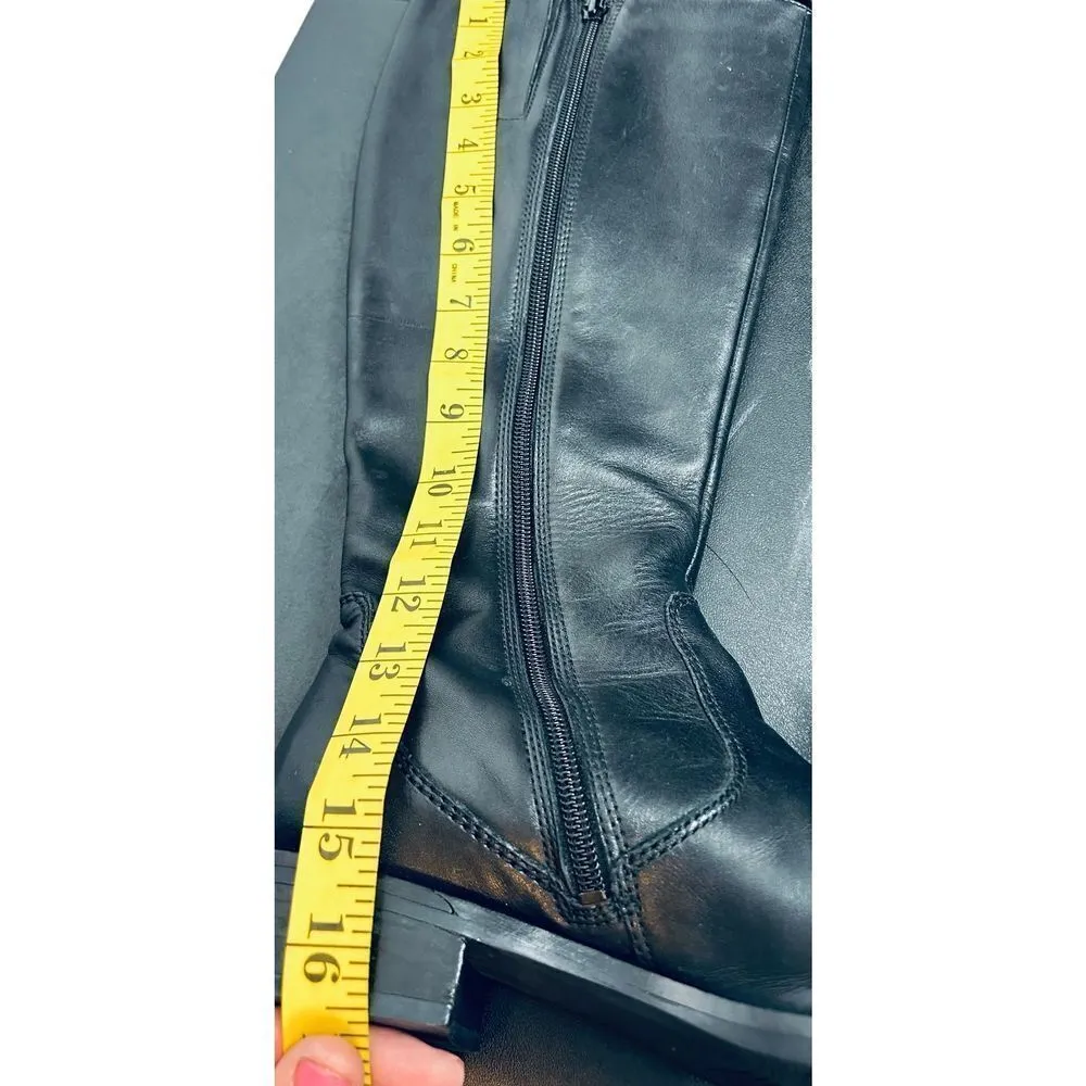 ECCO Women's Boots Size 6.5/7 (EU 37) HOBART Black Leather High Cut Buckle Boots - Image 8