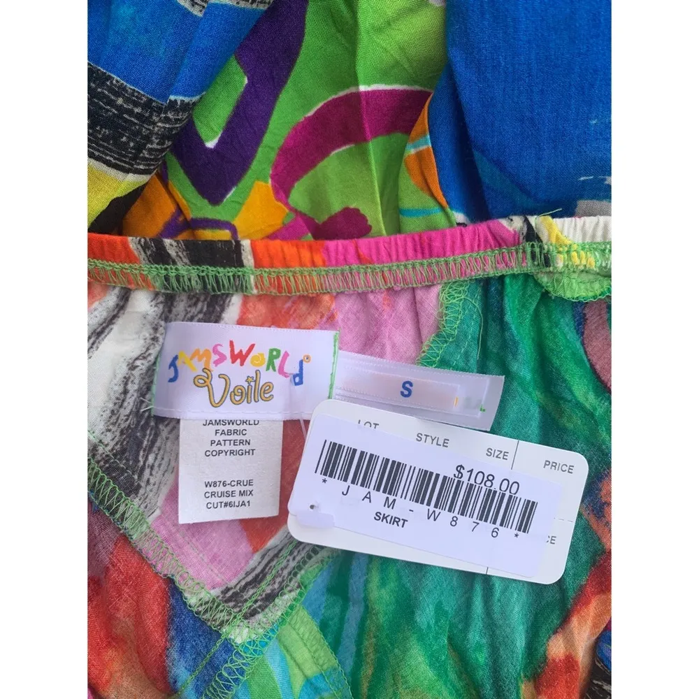 Voile Cruise Mix Hawaiian Multicolor Printed Swing Mini Skirt NWT S - Image 4