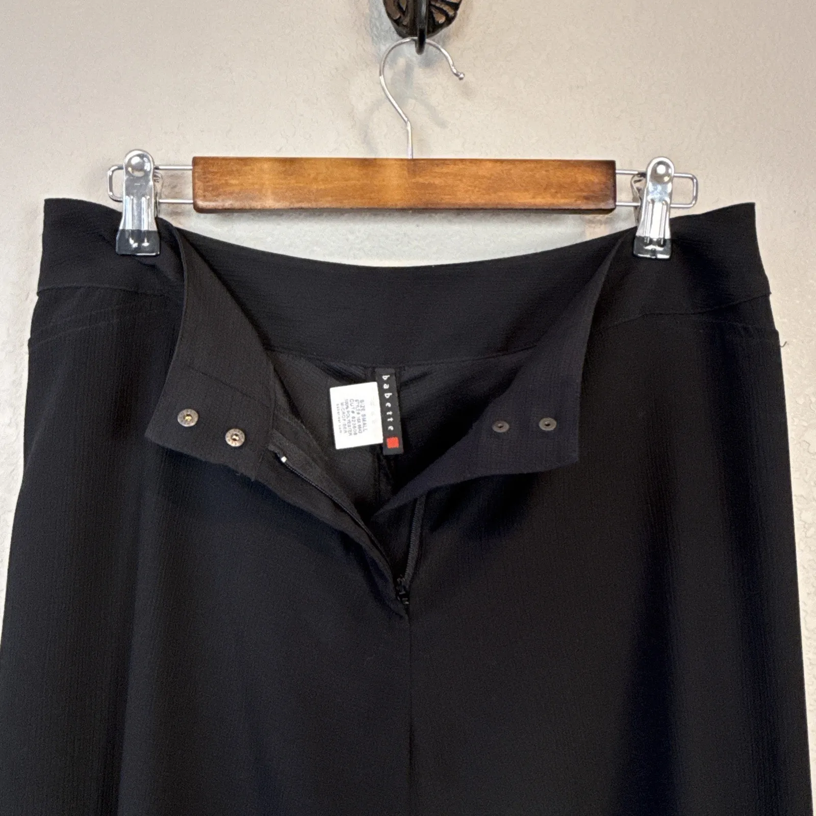 Babette Black Crepe Barrel Lantern Balloon Wide Leg Pants Size S Lagenlook - Image 7