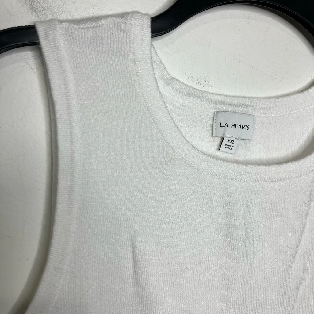 L.A. Hearts downtown white soft tank‎ top women’s size XL modern new with tags - Image 4
