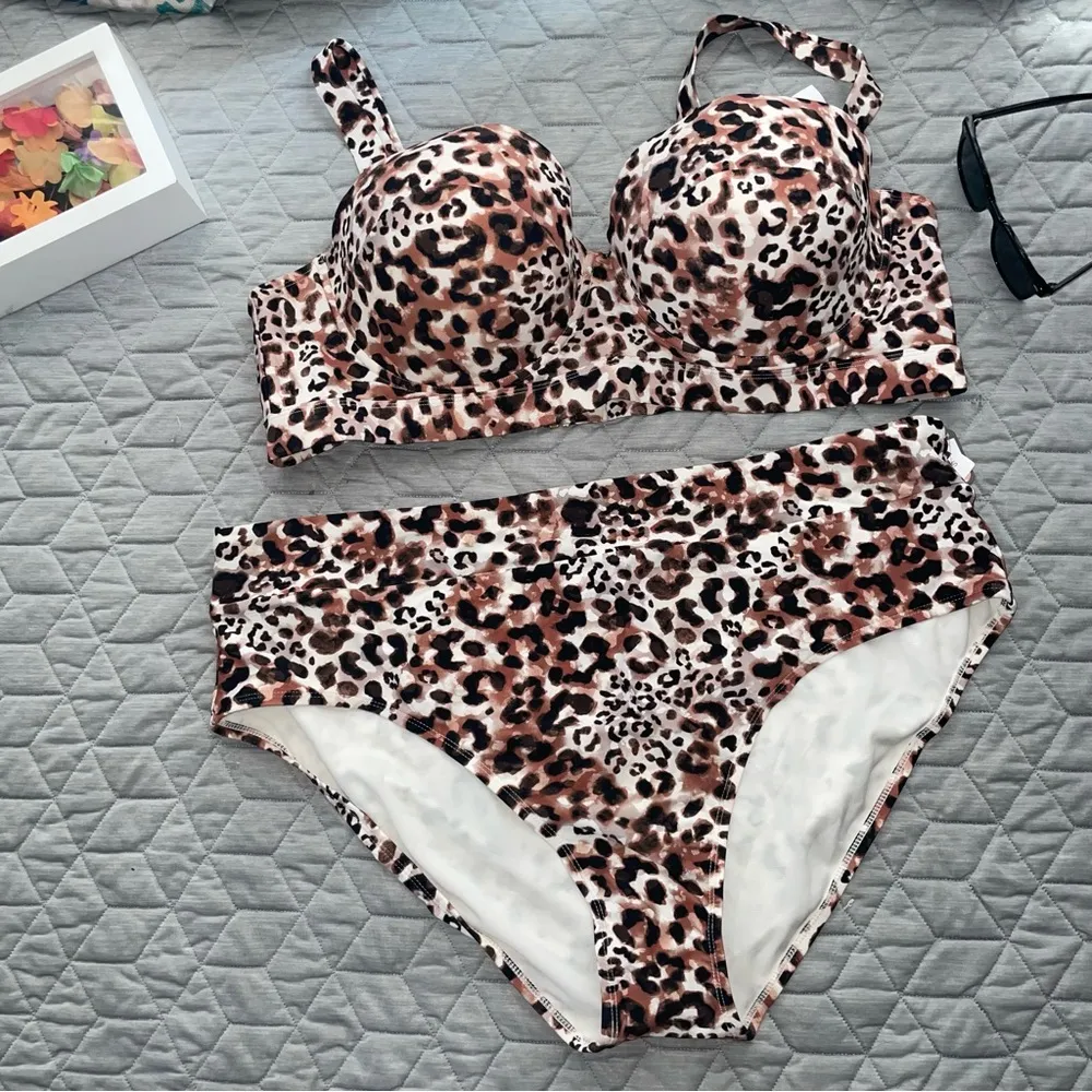 NWT Bikini Leopard Time and Tru Women Plus Size 3X24W-26W swimsuit bathing suit - Image 2