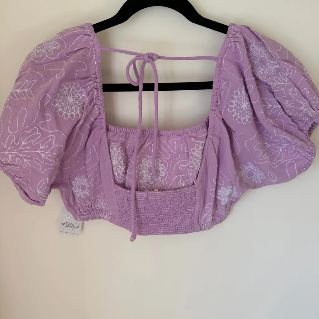 Free People lotus crop top and skirt set in orchid Size S NWT - Image 7