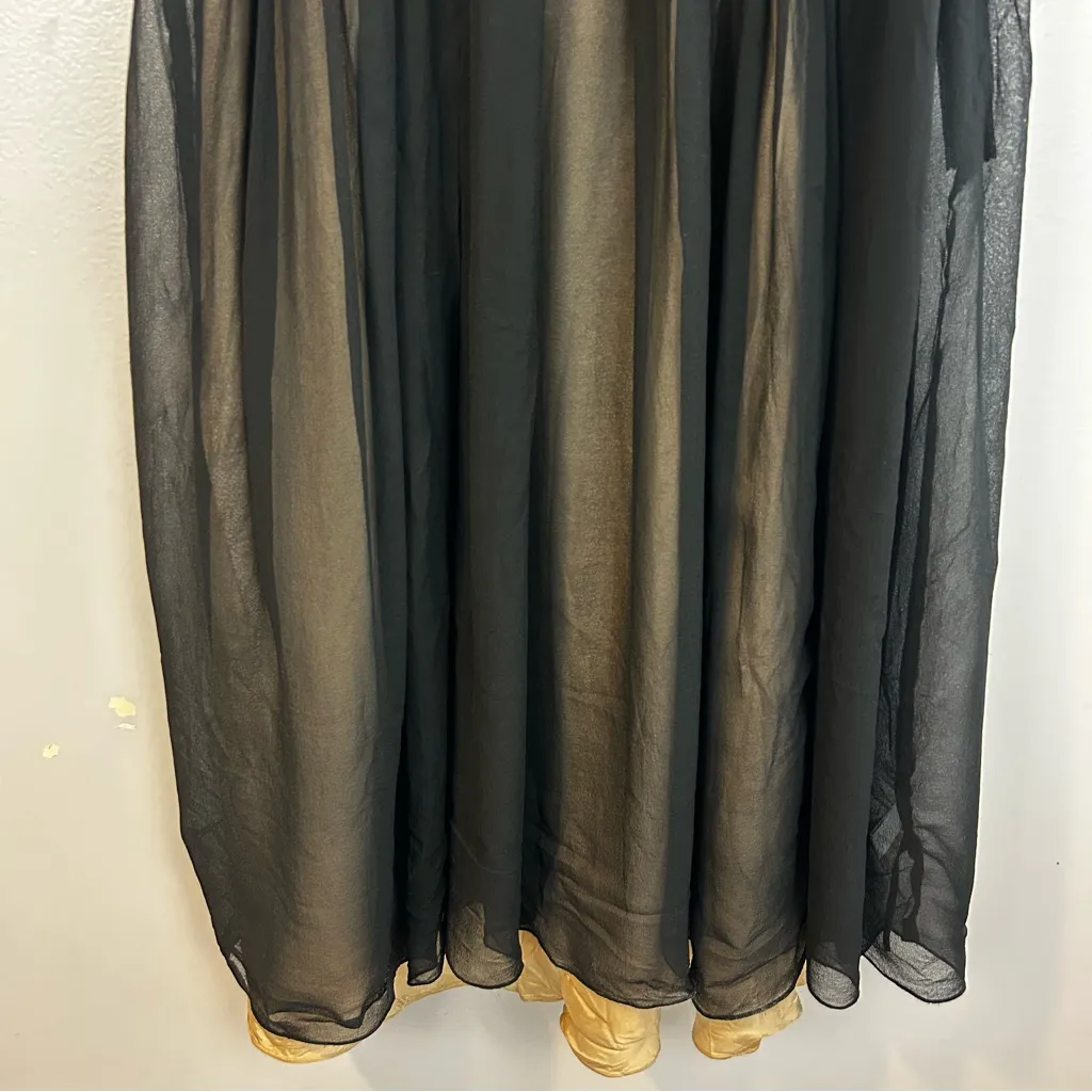 Banana Republic 2 Pc Black & Tan Silk Sheer Sleeveless Dress Size 12 - Image 11