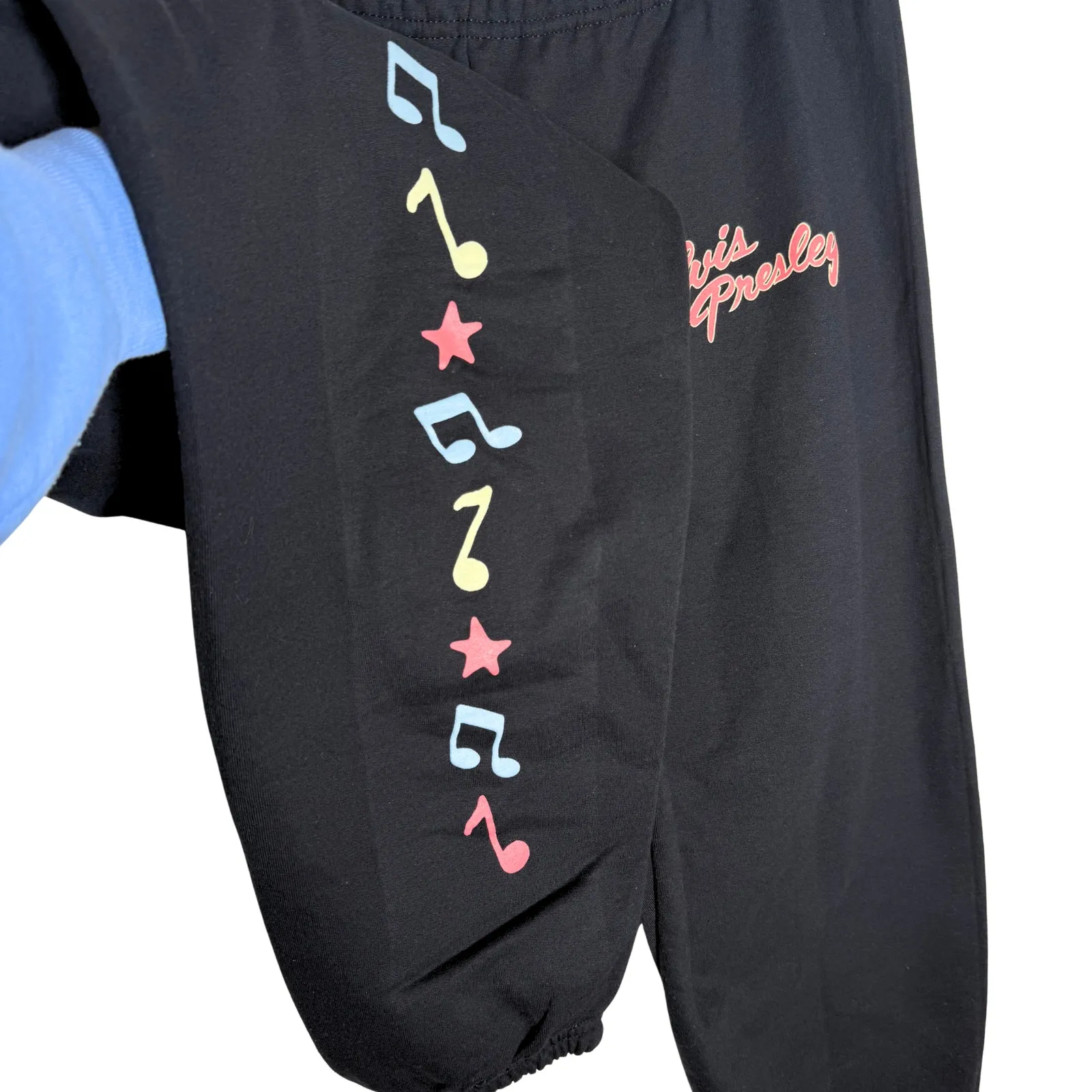 Elvis Presley Music Note Fleece Sweatpants Size XXL Black Retro Loungewear Cozy - Image 6
