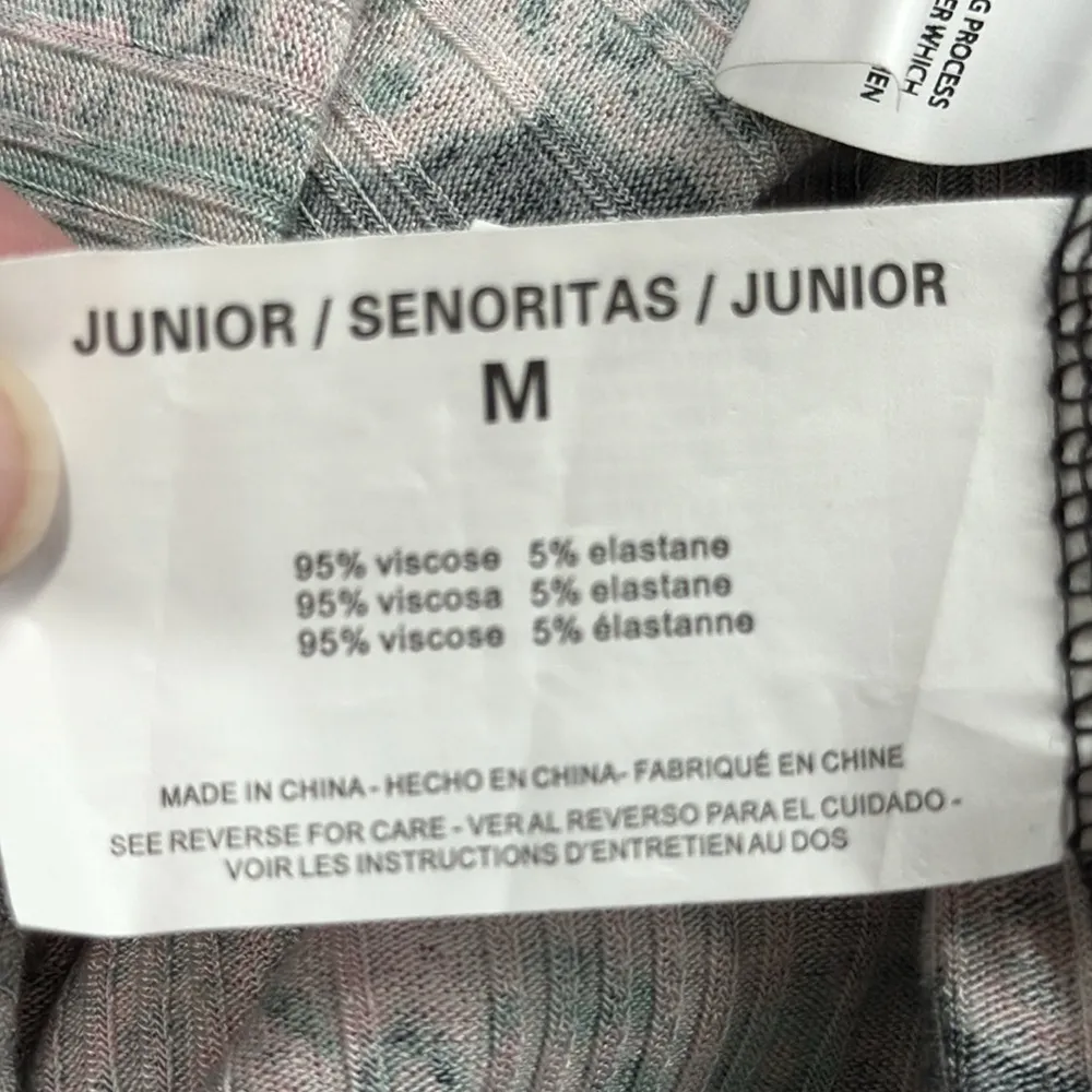 William Rast Adeline Black Pink Green Velvet Henley Strap Long Sleeve Top - Image 10