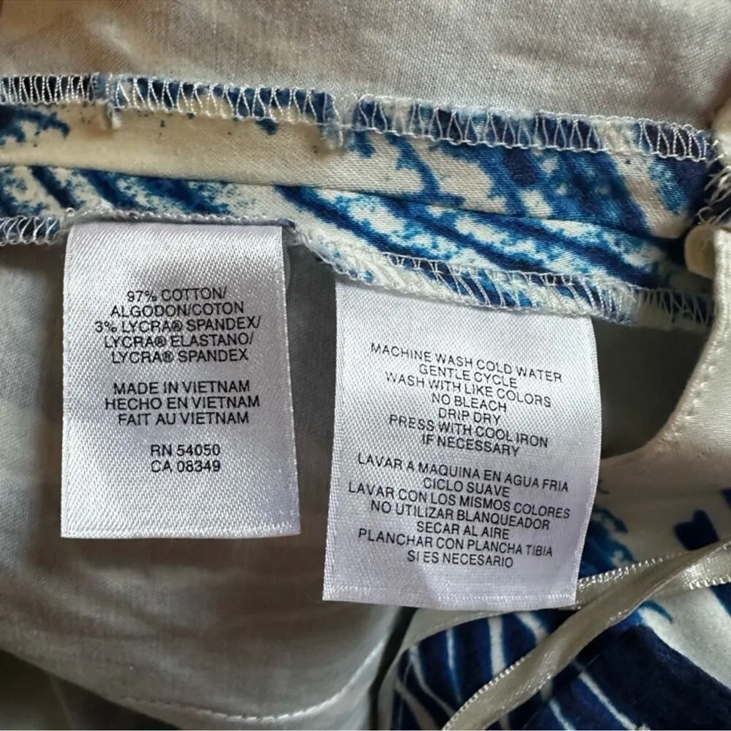 Jones New York Tropical Blue White Mini Dress Resortwear Vacation Palm Beach - Image 8