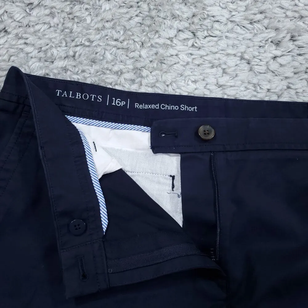 Talbots Relaxed Chino Shorts 6” Women's Size 16P Petite Supersoft Navy Blue - Image 3