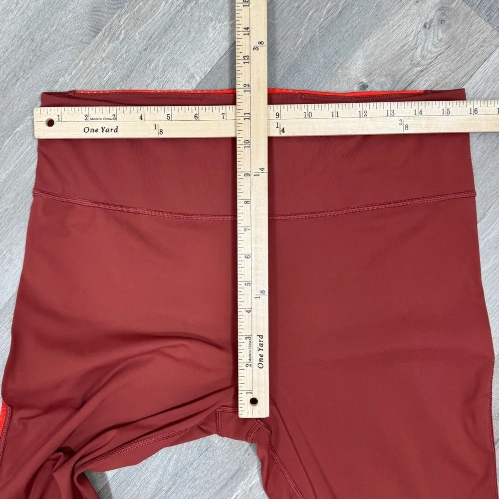 Athleta Ultimate Stash Leg Pocket Colorblock Crop Leggings Burnt Orange Large - Image 12