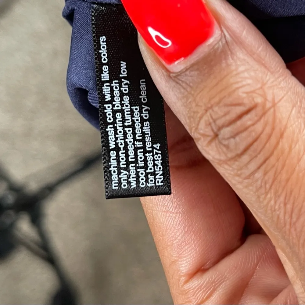 THE LIMITED | Navy Blue Polka Dot Pencil Skirt Sz 4 - Image 11