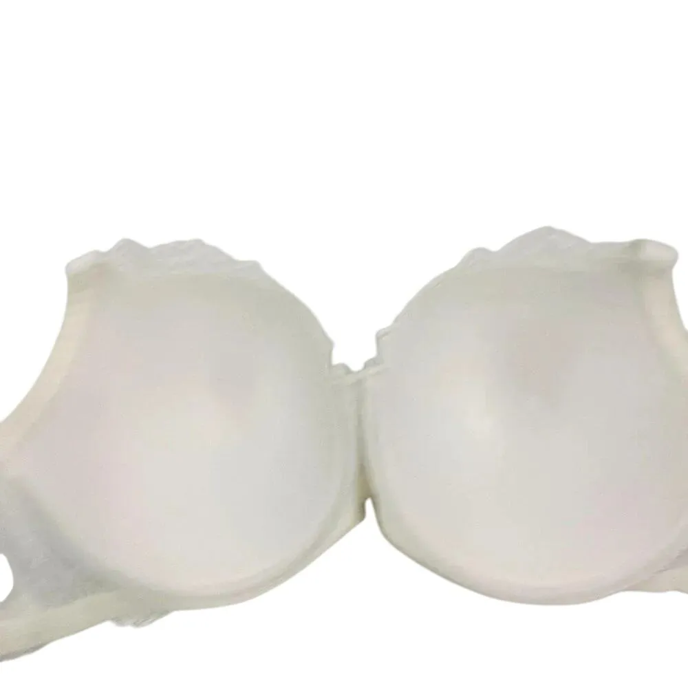 Curve Muse Lace Overlay Underwire Lined Bra 42D White Size undefined - Image 7