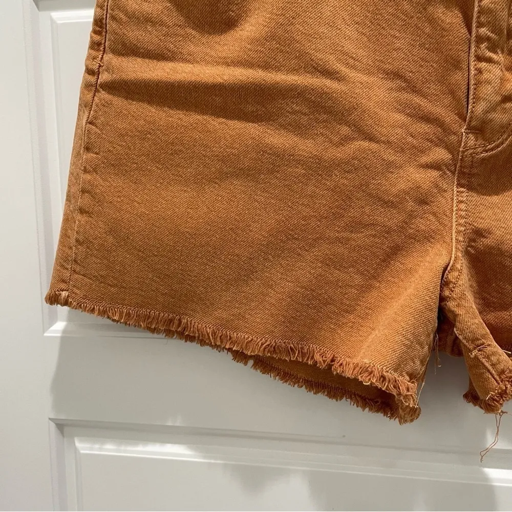 Pilcro Anthropologie Burnt Orange Cut Off Denim Shorts - Image 3