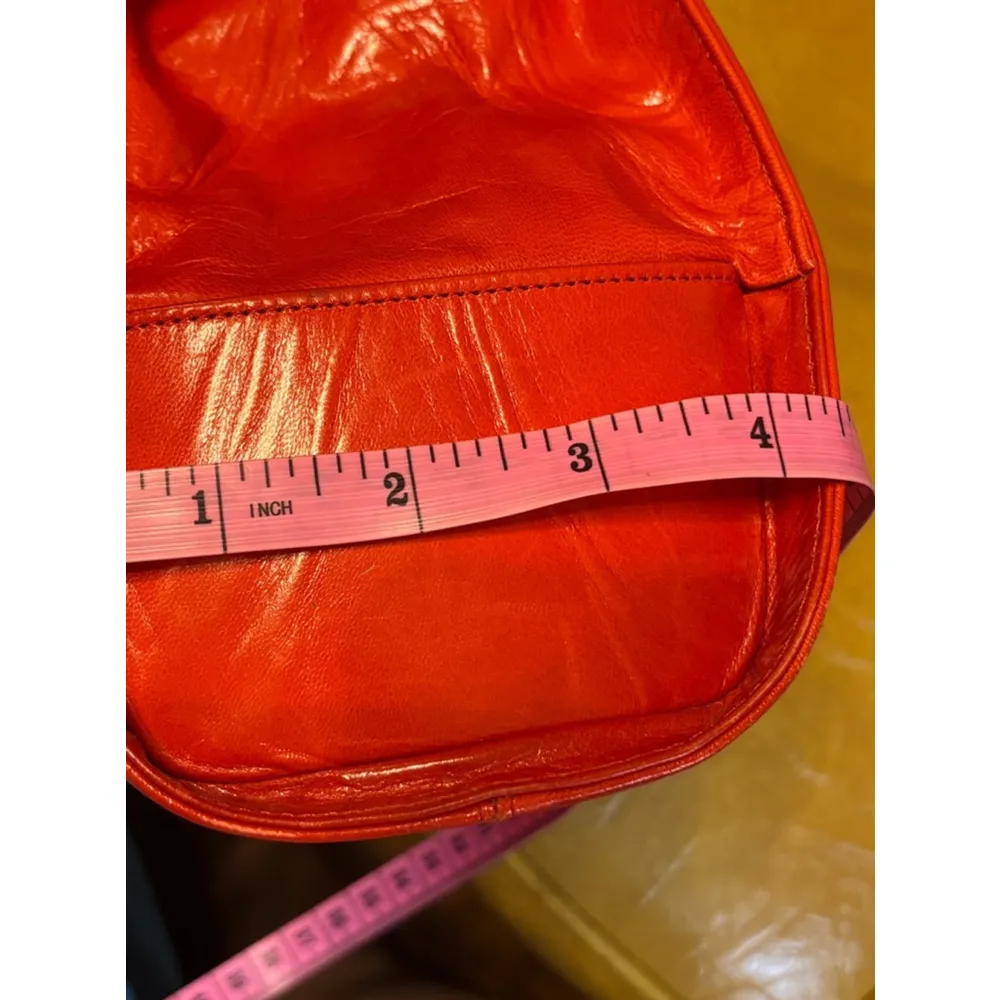Orange-Red Leather Bag - Image 7