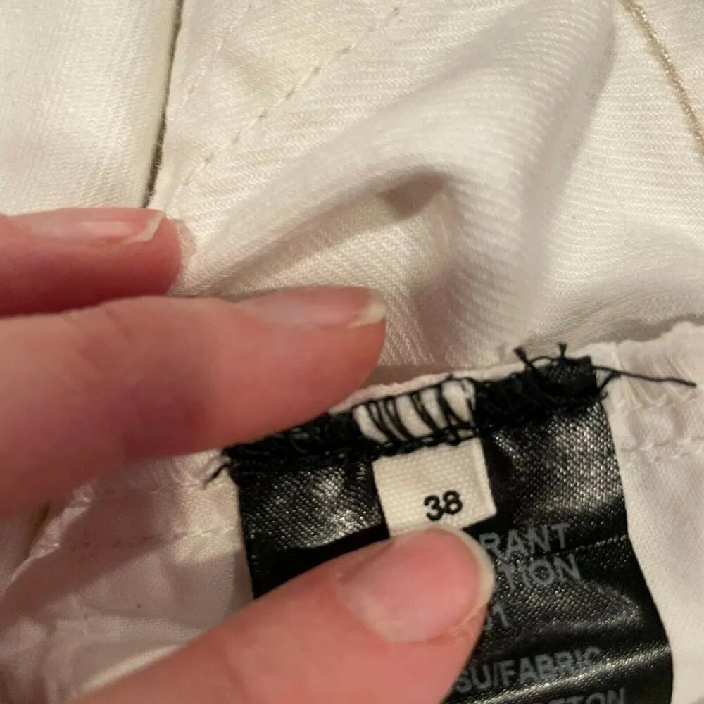 Isabel Marant Étoile Womens White Cotton Flat Front Straight Leg Jeans Size 38 - Image 8