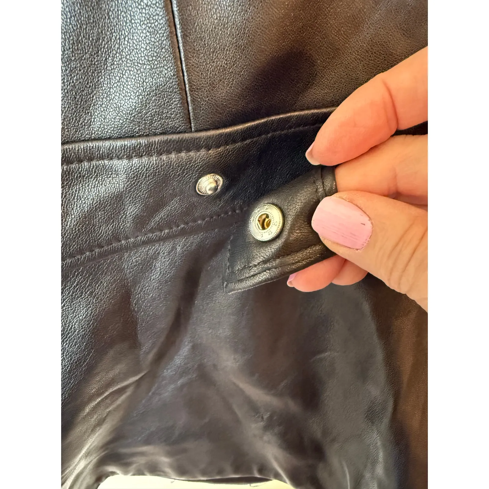 Elie Tahari Full Zip Leather Moto Jacket Black Women's Size US16 Outdoor Whimsy - Image 6