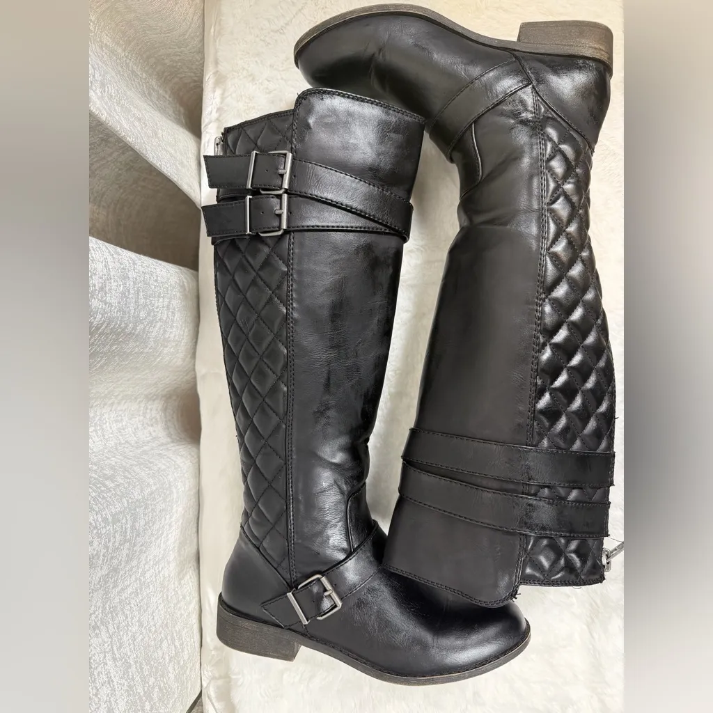 Madden Girl “Calinda” Quilted Knee-High Riding Boots – Black, Size 7.5 - Image 6