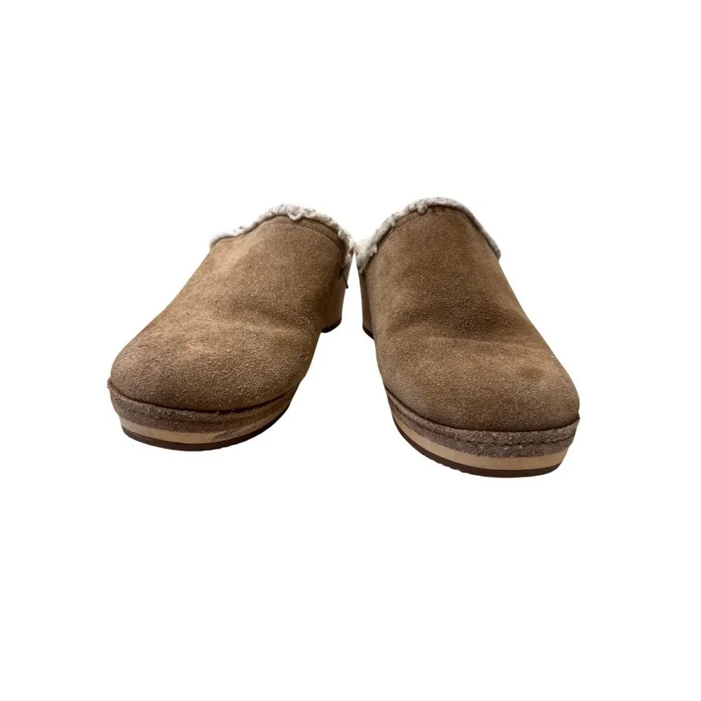 Womens Crocs Brown Faux Fur Lined Leather Suede Slip-On Clogs Size 7 SKU 7026 - Image 3