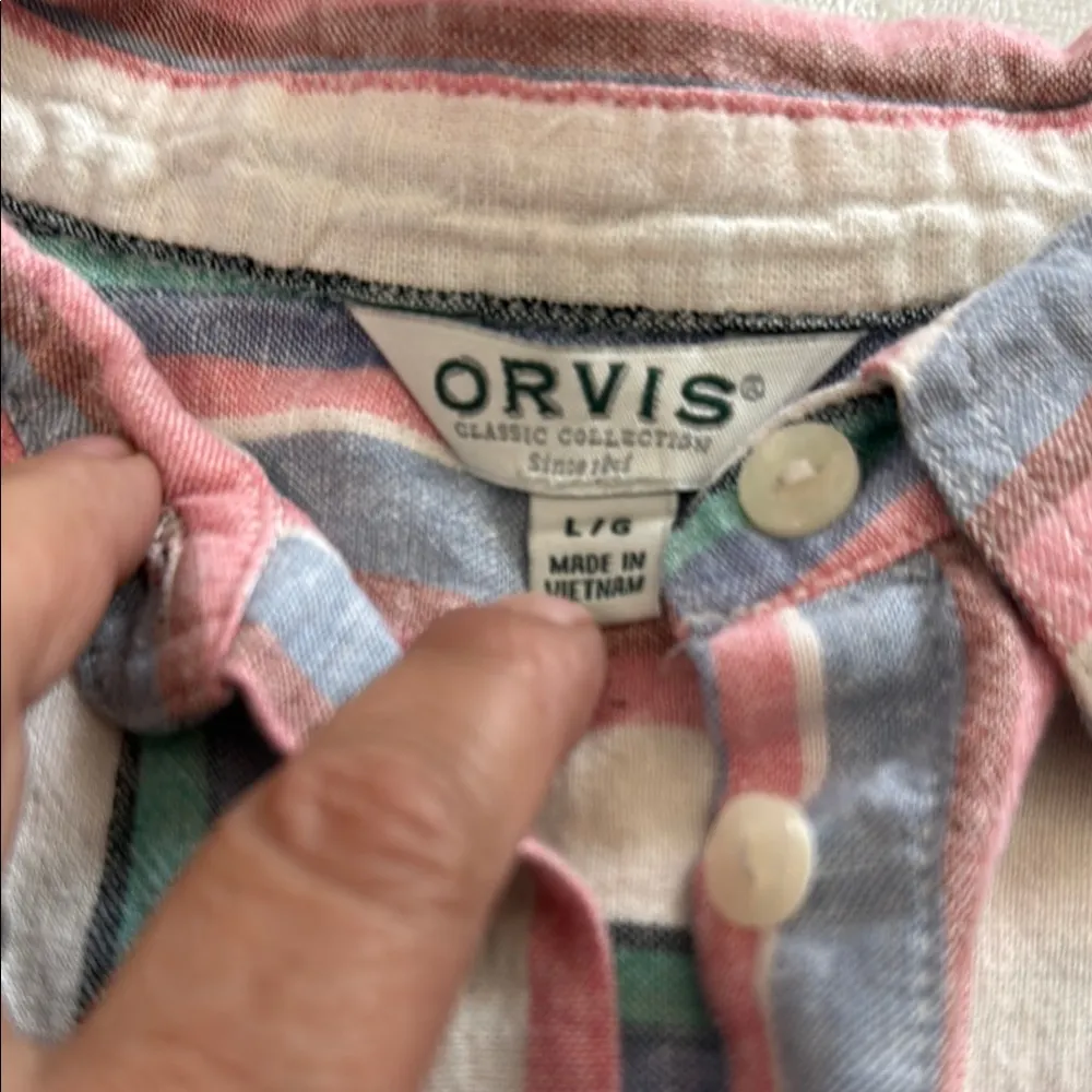 Orvis Striped Sleeveless Button-Up Shirt - Image 2