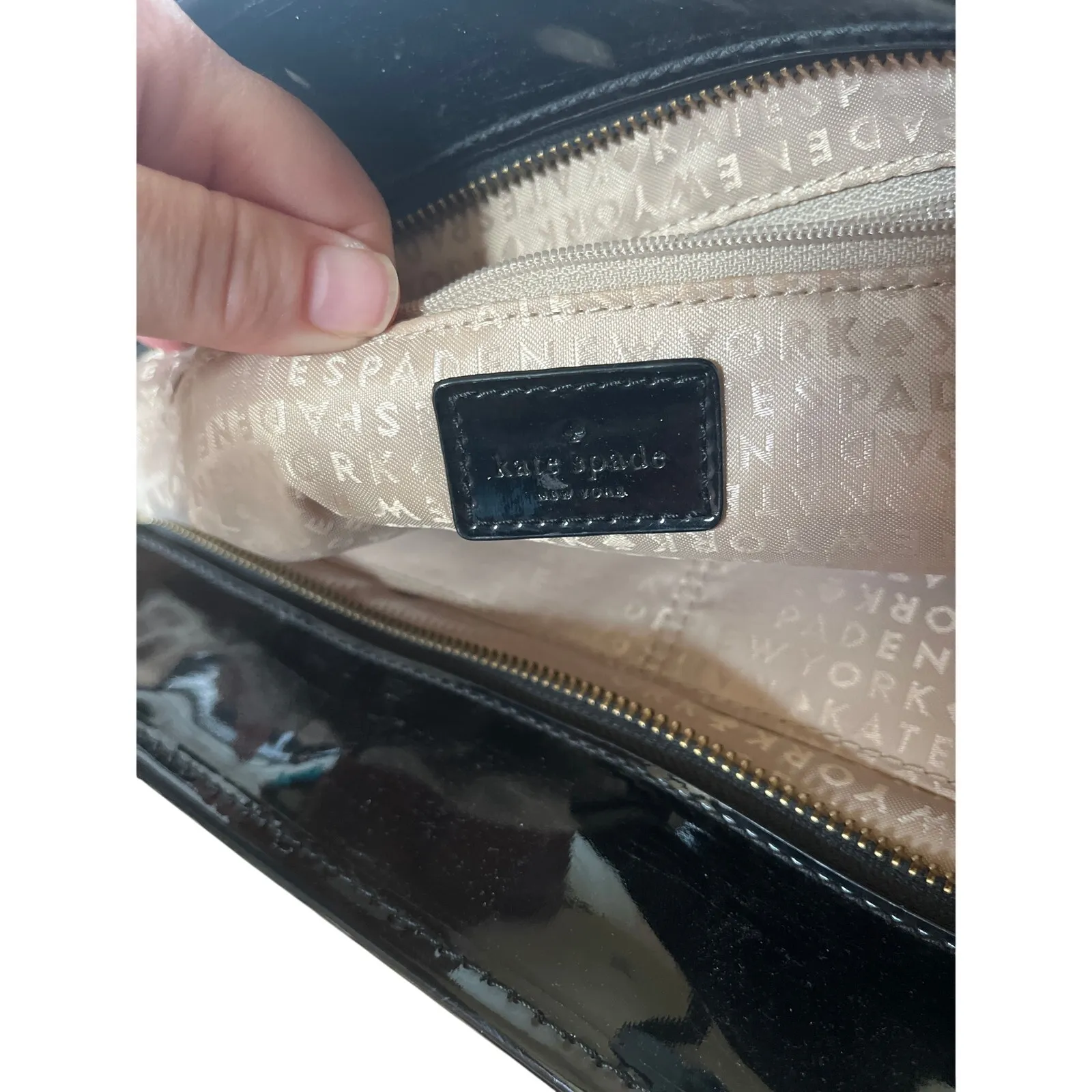 Kate Spade Large Harmony Metro Perforated Black Patent Leather Bag - Image 5