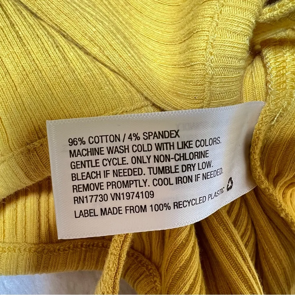 NWT Wild Fable Mustard Yellow Ribbed Knit Cropped Tie Tank Top - Image 6