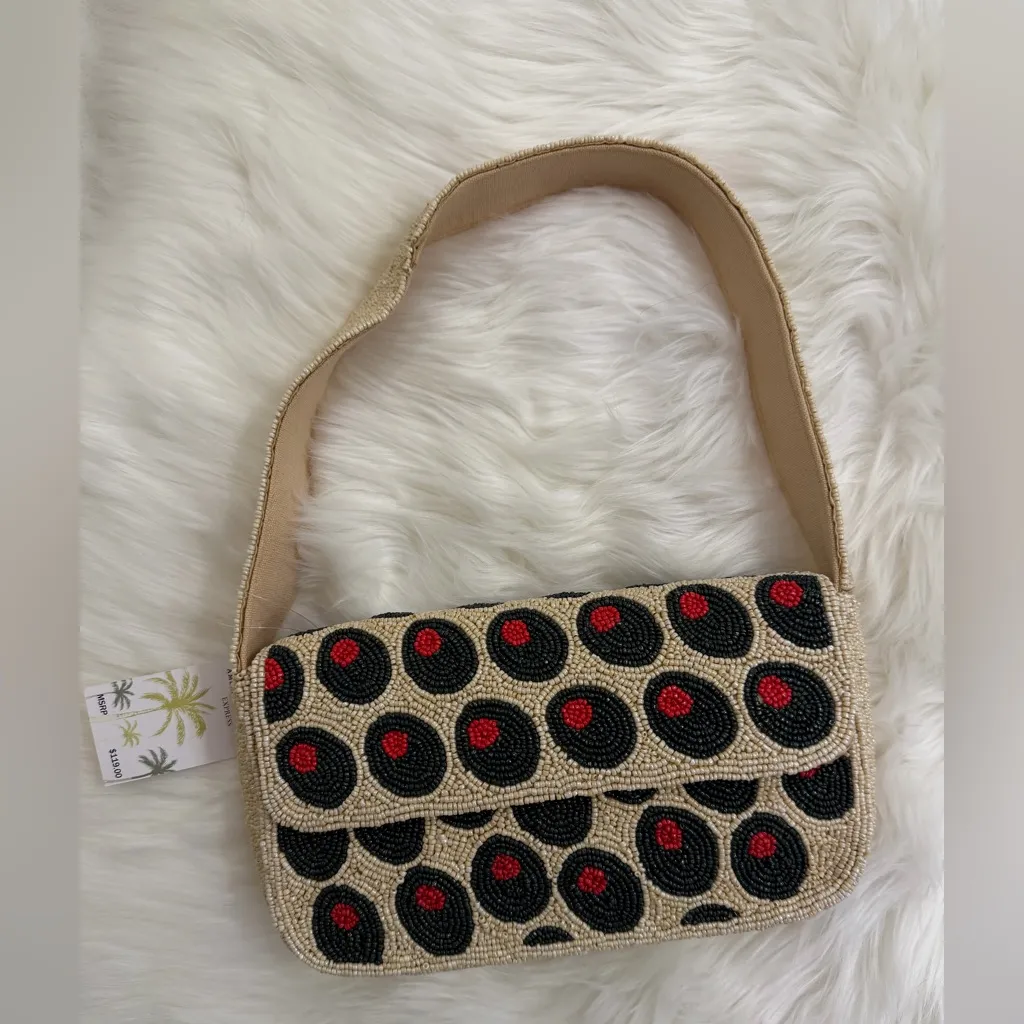 Viral Olive Beaded Shoulder Bag America & Beyond Green - Image 3