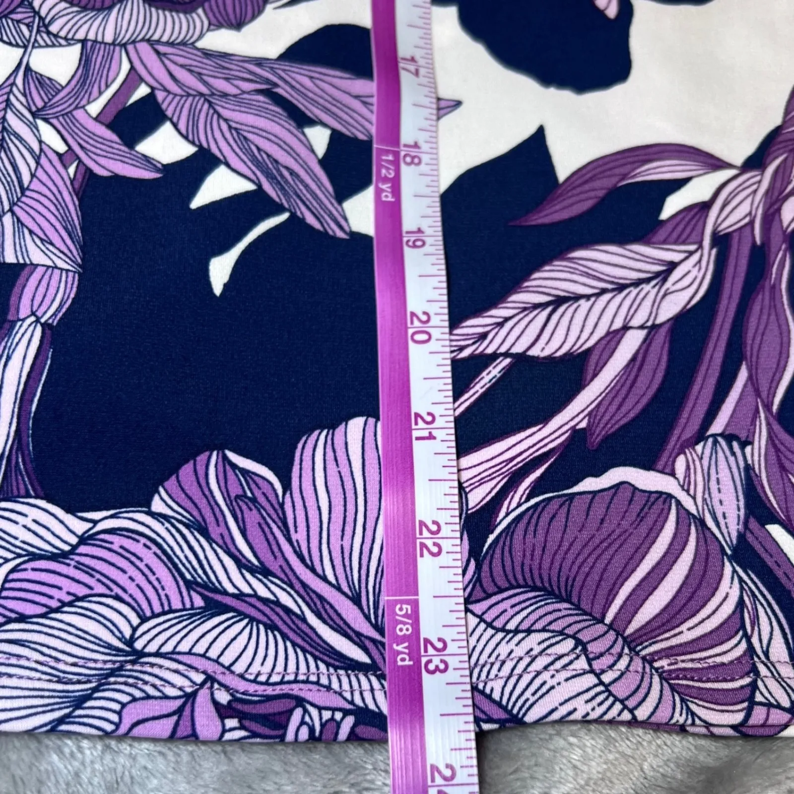 Chicos Floral Blouse Womens 1 Purple 3/4 Sleeve Top Work Career Party Preppy - Image 10