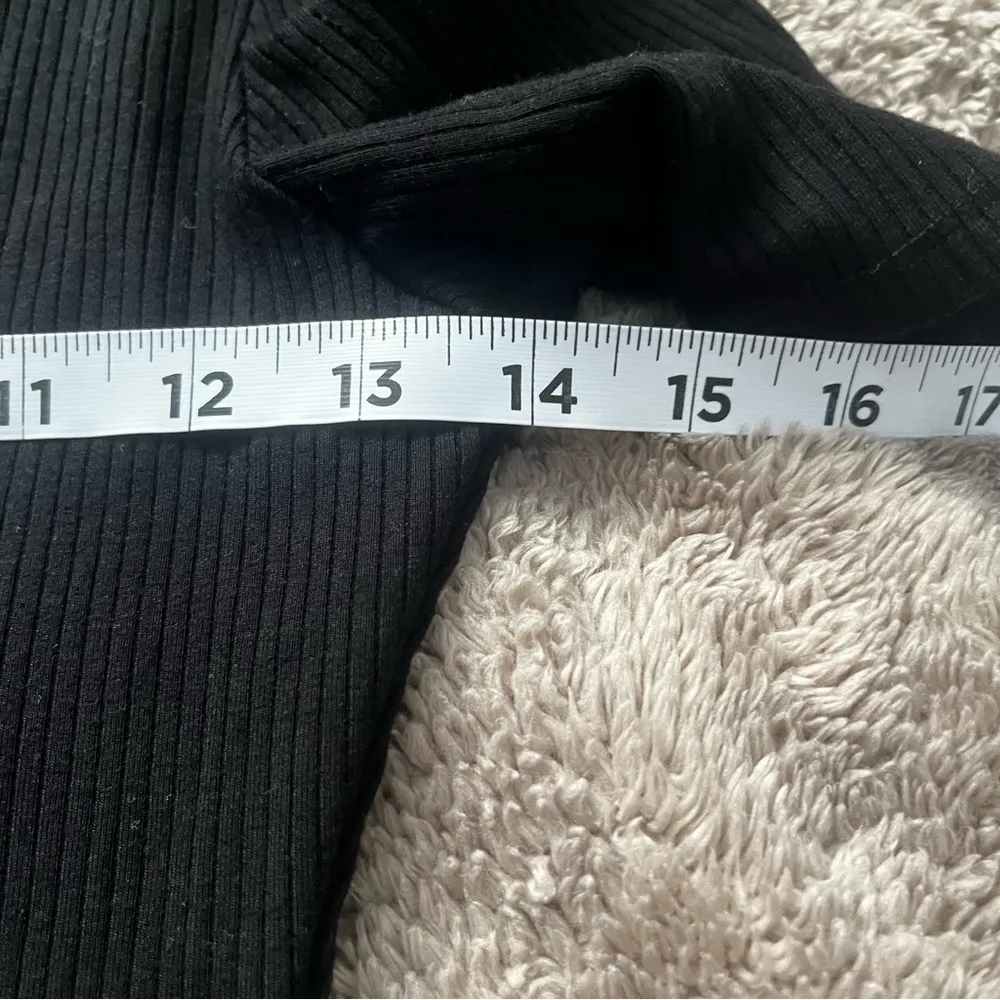 Reformation Jeans Black Ribbed Mini Dress Shirt Dress Kendy Knit Dress Size Smal - Image 5