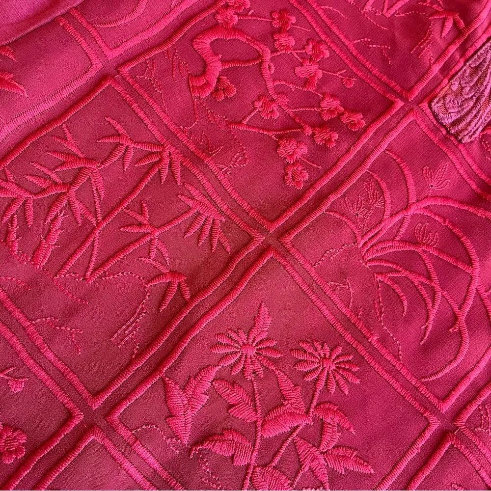 Lucky Brand Tunic Shirt Dress Pink Ethnic Bohemian Roll Tab 3/4 Sleeves - Image 4