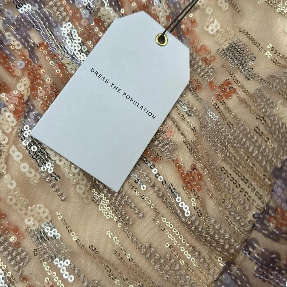 NWT Dress the Population Victoria sequin mini halter dress XL cocktail - Image 3