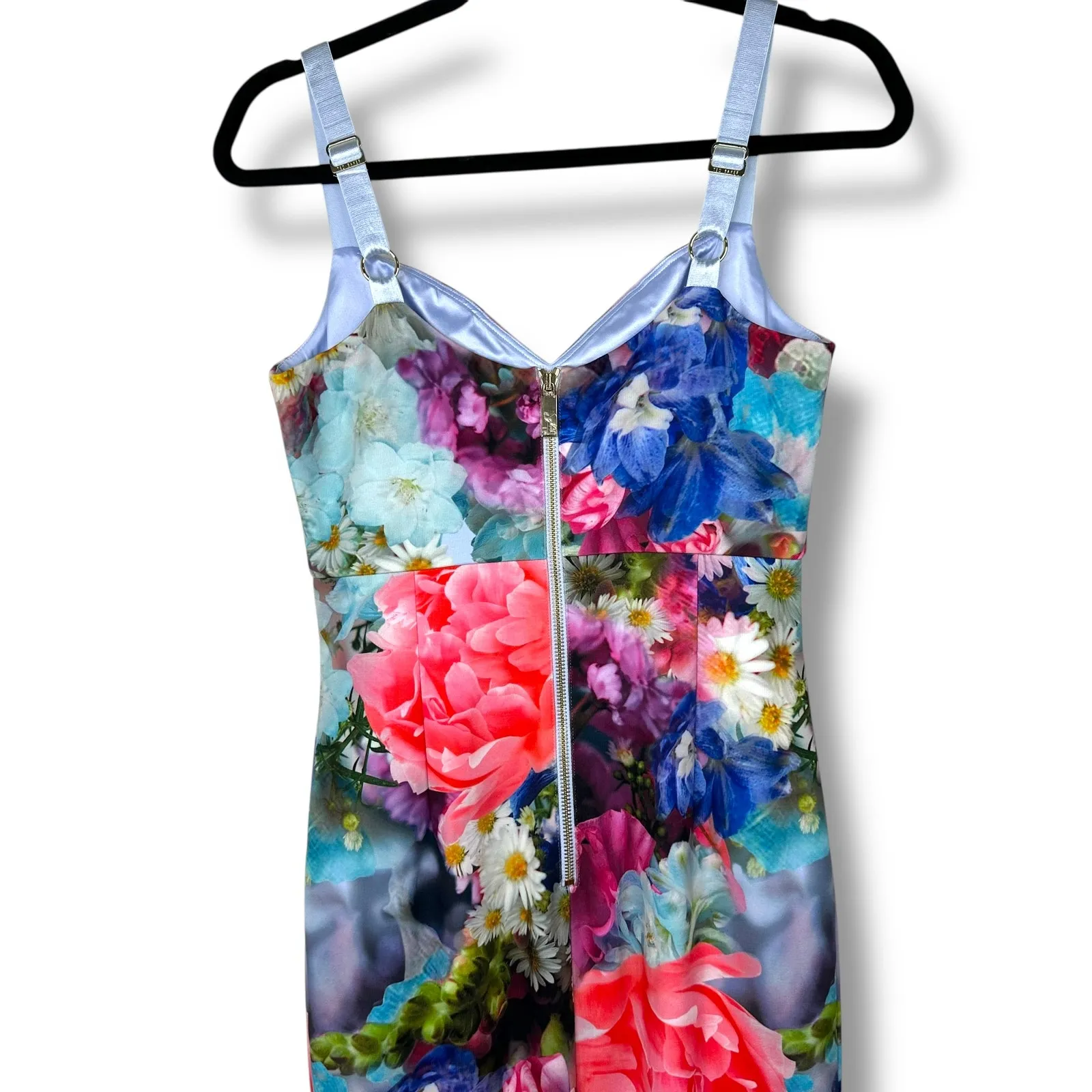 Ted Baker London Emore Focus Bouquet Floral Print Bodycon Midi Slim Fit Dress - Image 9