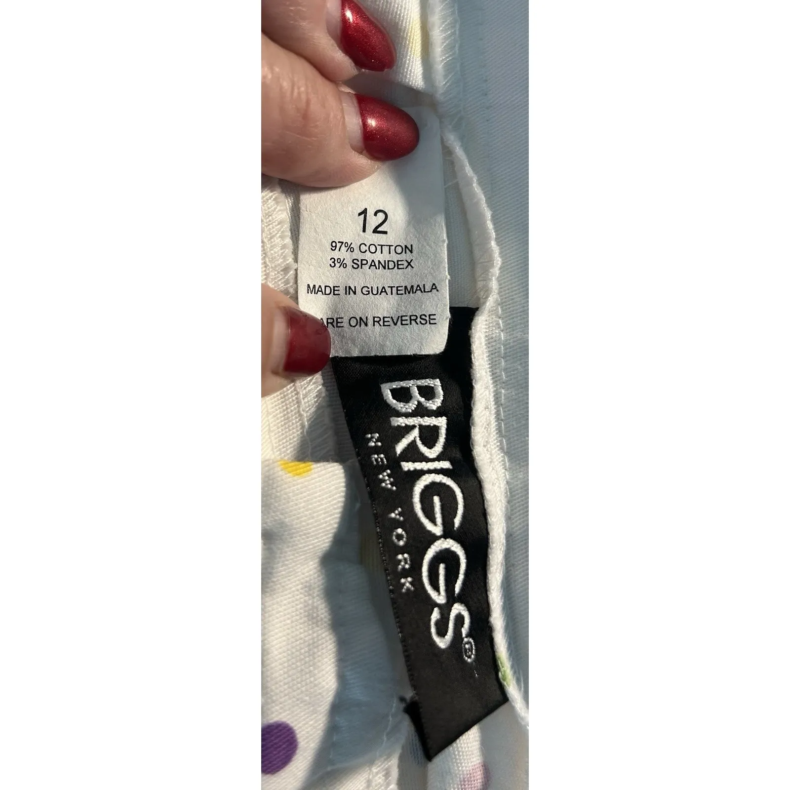 Cropped Pants Women 12 Polka Dots Briggs Pedal Pusher Stretch Beach Resort Coast White - Image 5